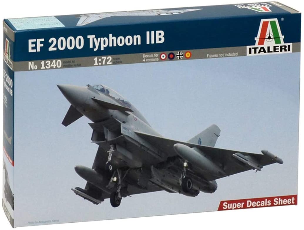 Italeri 1:72 - EF 2000 Typhoon, Gray,white,green,silver, Grey, White, Green, Silver