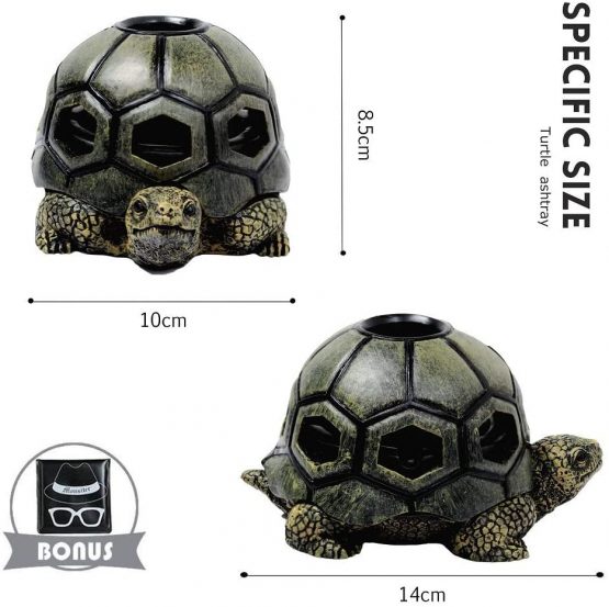 Grovind Turtle Ashtray for Cigarettes, Creative Turtle Ashtray Hand Craft Decoration for Home Office Patio - Image 3