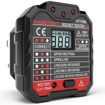 QUILLE Socket Tester Mains Outlet Tester with LCD Display Neutral Live Earth Wire Testing RCD Test - UK Plug