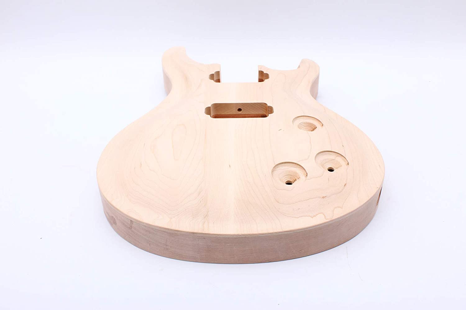Yinfente Mahogany & Maple Wood Electric Guitar Body - Natural - PRS Style - DIY Guitar Kit, beige - Image 4