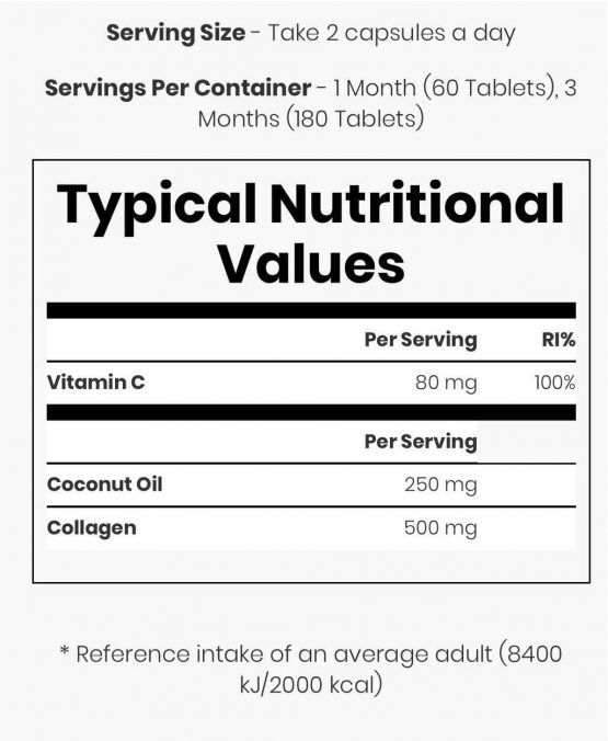 Coconut + Collagen (60 Capsules) - Myvitamins - Image 2