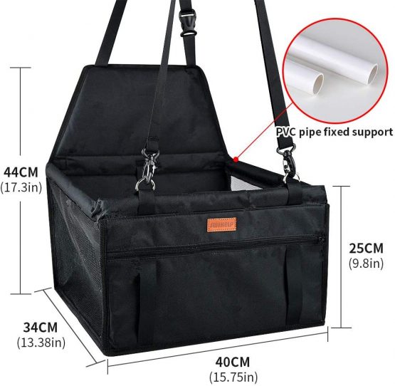 SWIHELP Pet Car Booster Seat Travel Carrier Cage, Oxford Breathable