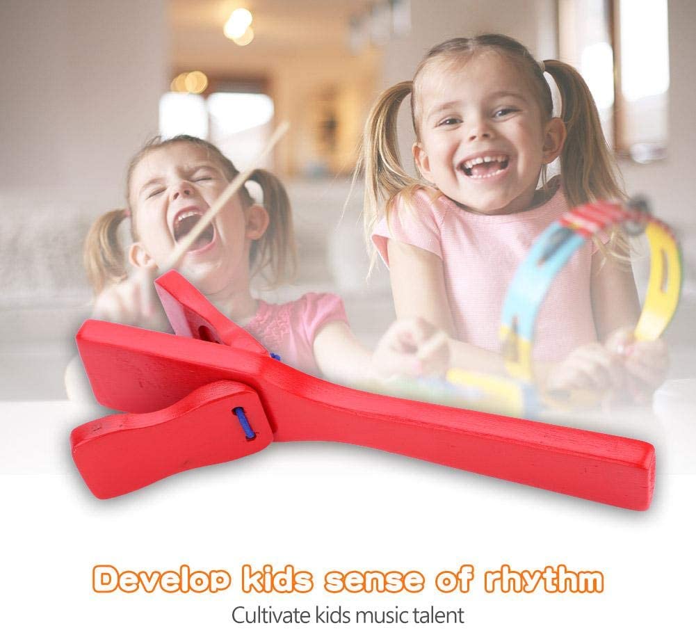 Castanet Clapper, Wooden Musical Percussion Castanets Lovely Clapper Educational Toy for Baby Early Learning - Image 3