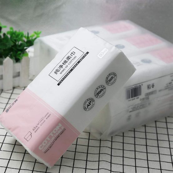 Cotton Tissue GothicBride 100% US Cotton Dry Baby Wipes Soft Dry Cotton Wipes Disposable Face Towels Makeup Removing for Sensitive Skin Portable(1 PACK-60 Counts) - Image 2
