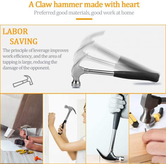 E·Durable Household Hand Tool Kit 5 Pieces Home Tool Set General Repair Toolkits for DIY Home Garage and Workshop with Toolbox … - Image 3