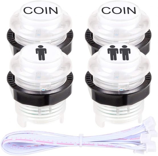 EG STARTS 2 Player LED Arcade DIY Parts 2X USB Encoder + 2X Ellipse Oval Style Joystick + 20x LED Arcade Buttons for PC MAME Raspberry Pi Windows System (Green & Blue Kit) - Image 3