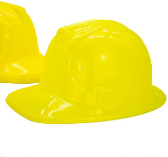 The Glowhouse Pack of 12 Construction Plastic Party Hats Kids & Adults Party Hats - Fancy Dress Up Soft Hats for Kids and Adults (Pack of 12) - Image 3