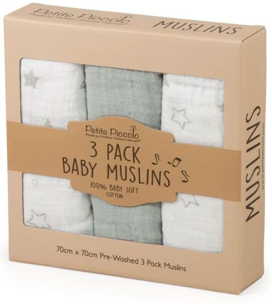 Petite Piccolo Super-soft Baby Muslins