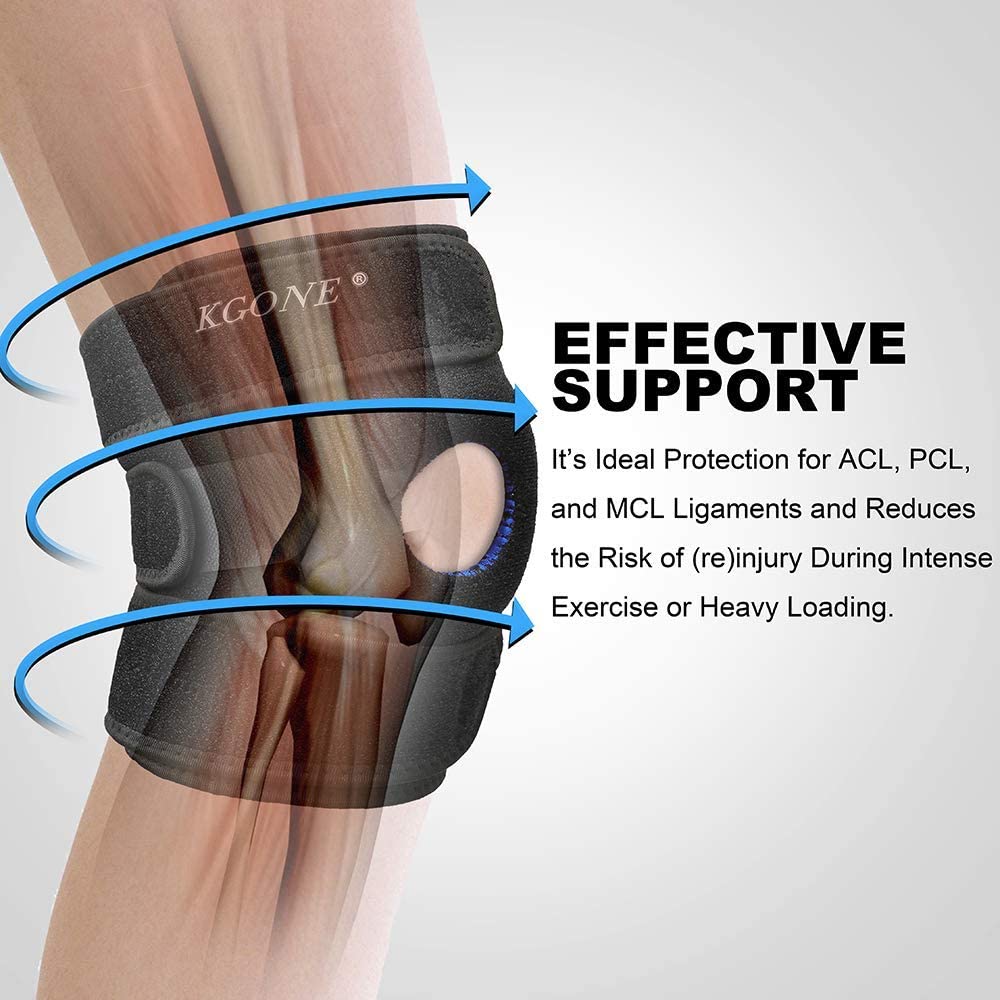 KGONE Knee Brace Support with Anti-Slip Design, Fully-Adjustable Neoprene Brace-Support for Sports Arthritis Pain Relief - Image 3