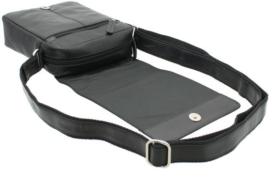 Visconti Compact Leather Messenger/Travel Bag S7 Black - Image 2
