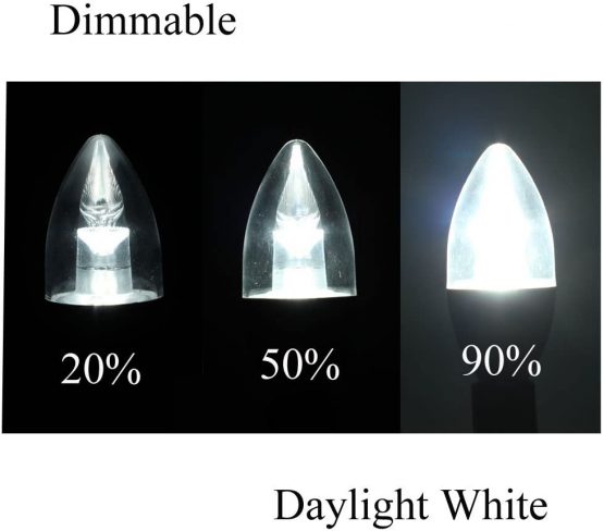 BAOMING Dimmable LED Candle Bulb 5W (40W Equal), E14 Small Screw Cap, 6000 Kelvin Cool White, CRI80, Clear, 220-240 Volt, Pack of 6 - Image 2