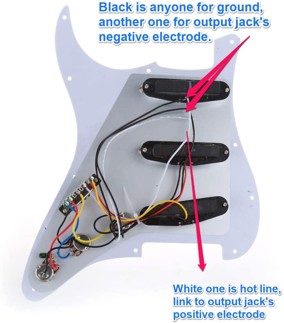 Musiclily 11-Hole SSS Prewired Loaded Pickguard with Dual Hot Rail High Output Pickups Set for Fender Squier Strat Electric Guitar,3Ply Black - Image 2