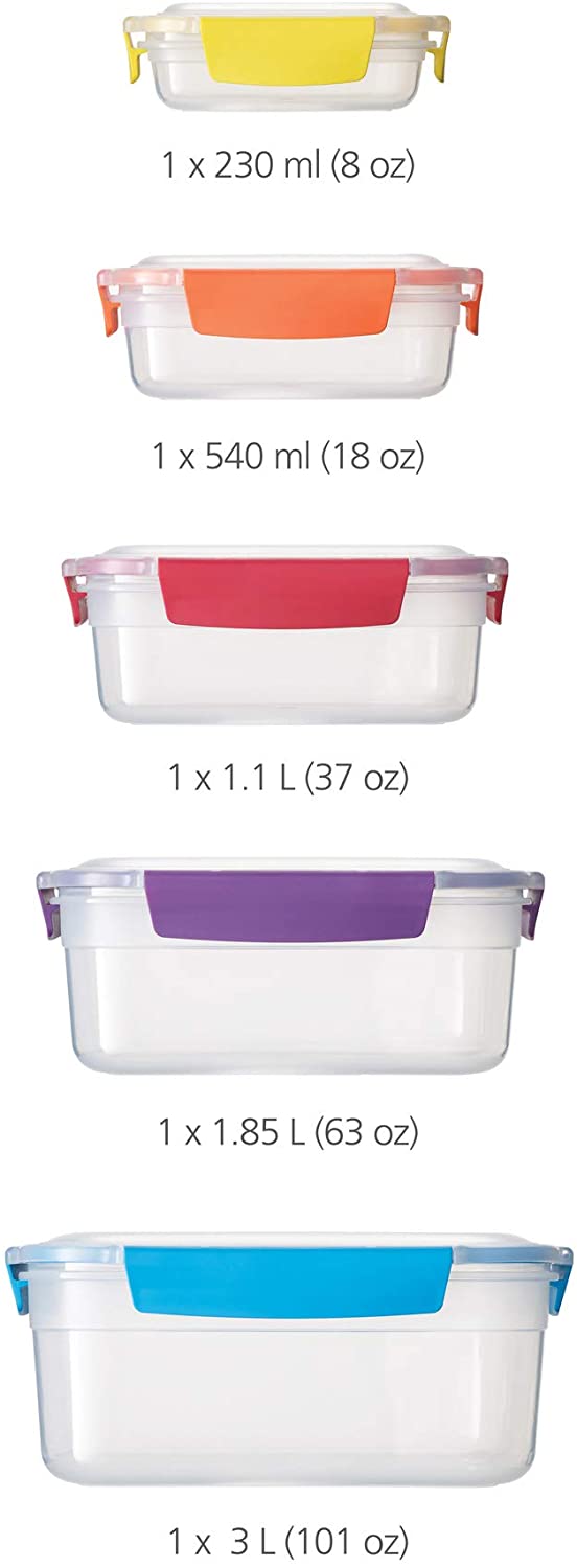 Joseph Joseph Nest Lock 5Piece Storage Container Set MultiColour
