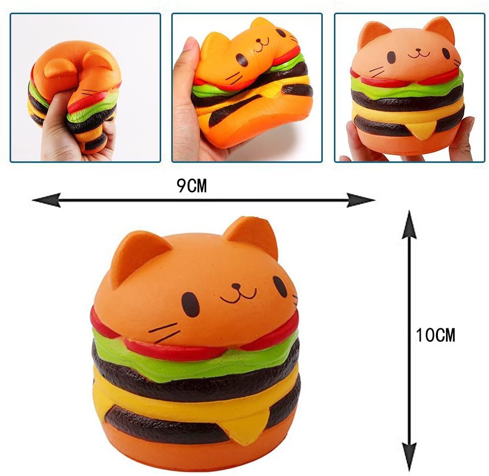 ZhengYue Slow Rising Squishy toys, Jumbo Squishies Pack Prime Slow Rising Scented Squishies Squeeze Soft Toys Stress Reliever Gifts for Kids and Adults (Cat Burger) - Image 2