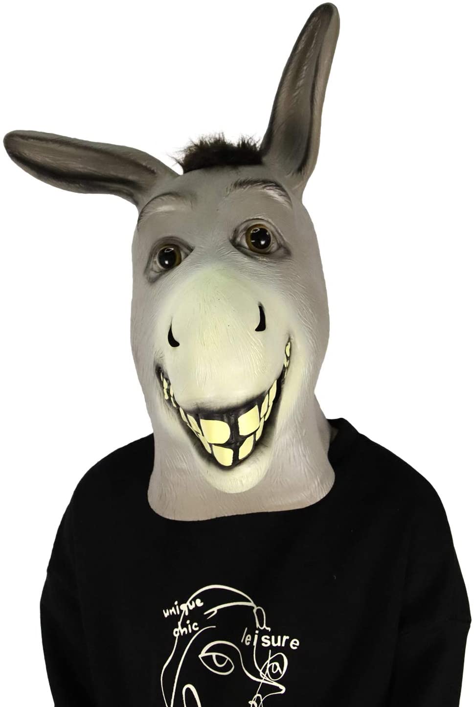 molezu Donkey Mask Latex Christmas Mask Funny Cosplay Donkey Head Mask Party Mask Animal Acting Props Stage Performance Mask - Image 3