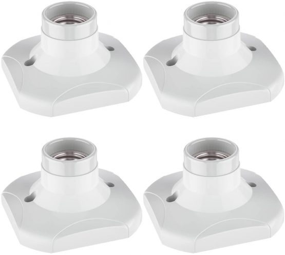 ledscom Ceiling Light/Lampenfassung Elektra, White, 1 X E27 Max. 60W, 9 X 9cm, 4 Pcs