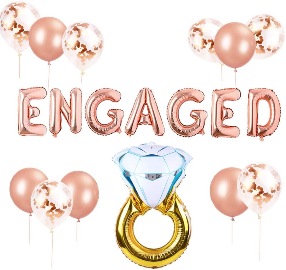 JeVenis Engaged Balloon Set Engagement Balloons Engagement Banner Engaged Banner Balloons Engaged Balloon Decor