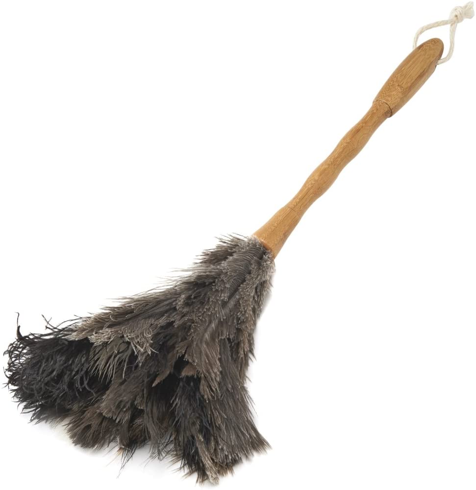 Natural 5 x 4 Addis 517676 Super Soft Real Ostrich Feather Duster Bamboo Handle 