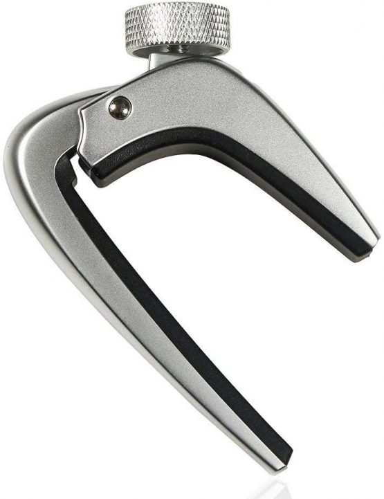WINGO 6 String Steel Guitar Capo with Micro Tension Adjustment Knob for Acoustic Electric Guitars - Silver - Image 2