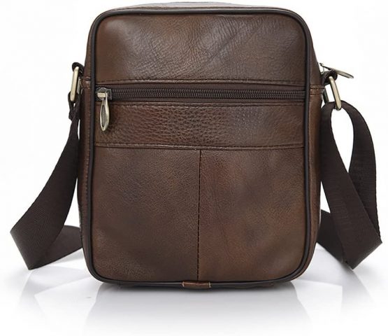 Realmark Men`s Genuine Leather Crossbody Bag Messenger Shoulder Bag Business Purse Bag - Image 2