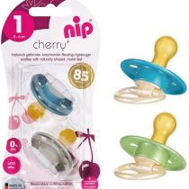 NIP Cherry Round Dummies Pack of 4 Plain Set from Birth / Size 1 / 0-6 Months / Neutral Mix