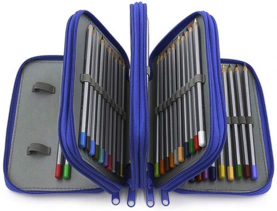72-Slots Large Capacity Pencil Case Bag 4-Layer Pen Pencil Case Pouch Holder for Teen Boys Girls, Big Capacity Pencil Pen Case with Handle Zipper Stationery Desk Organizer for School Office Supplies - Image 3
