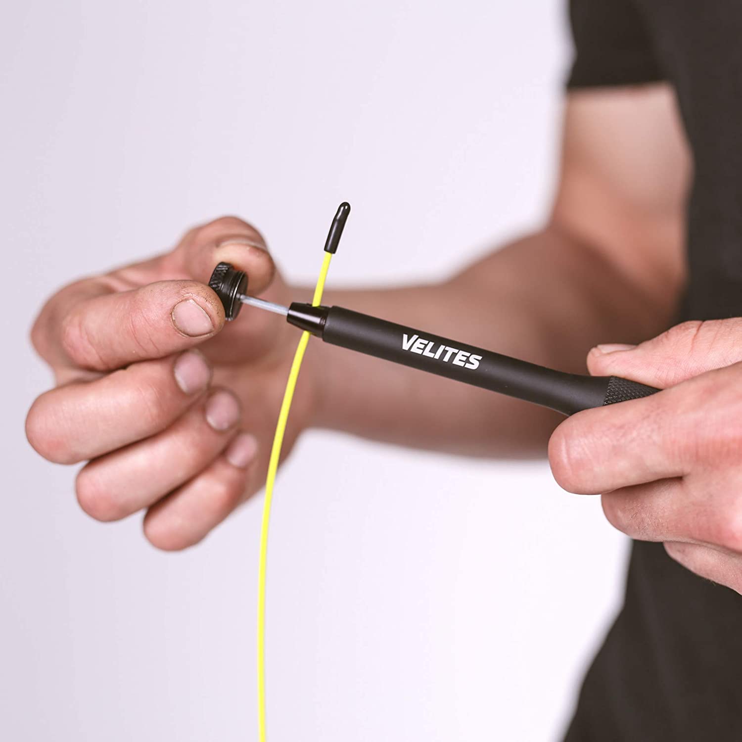 Skipping Rope for Crosstraining Fire 2.0 by VELITES, Black - Yellow Cable, 2 mm - Image 2