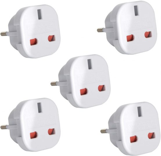 Gadgets Hut UK - 5 x UK to EU Europe European Travel Adapter suitable for France, Germany, Spain, Egypt, China - Refer to Product description for Country list