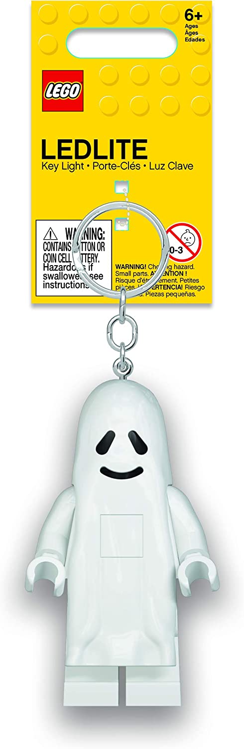 LEGO Iconic Ghost Keychain LED Flashlight Kids Toys Halloween Play - 76 mm Tall Figure - 2 CR2025 batteries included