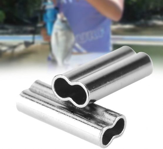 DEWIN Crimp Sleeves - 6 Sizes Double Barrel Crimp Fishing Line Wire Leader Sleeves, Copper Tube Connector - Image 2
