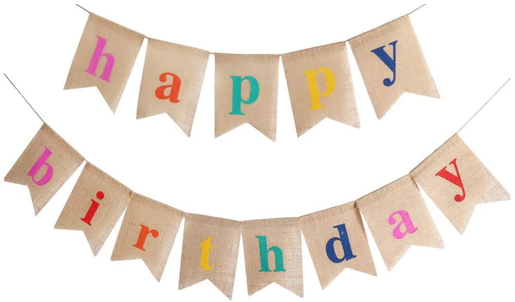 kuou Happy Birthday Bunting Banner