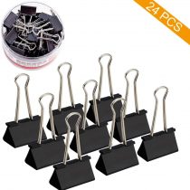 Coideal 25mm Metal Binder Paper Clips Coloured Medium 1 Inch, 48 Pack Foldback Clips Assorted Colour for Office Home (Multicolored)