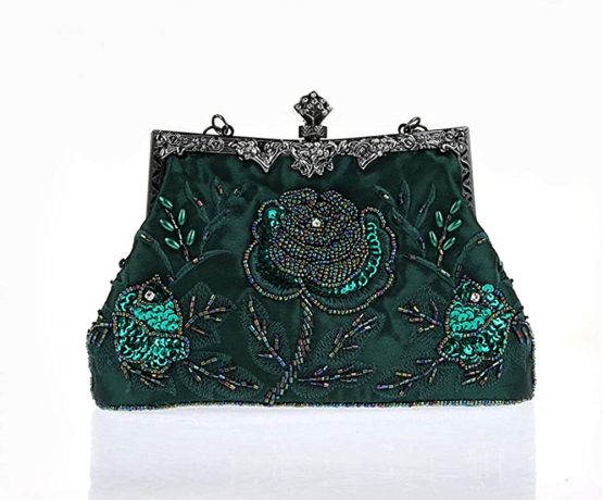 MMYOMI Vintage Floral Beaded Rhinestone Embroidery Clutch Sequin Wedding Party Prom Bag Bridal Ladies Crossbody Evening Handbag - Image 2