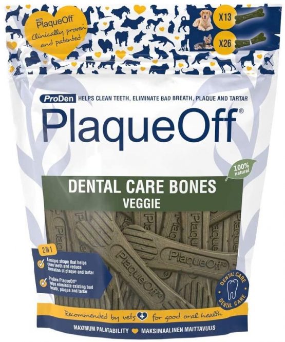 ProDen PlaqueOff Dental Bones Vegetable Fusion (13 Pack - 485 g) for Dogs, Bad Breath, Plaque, Tartar