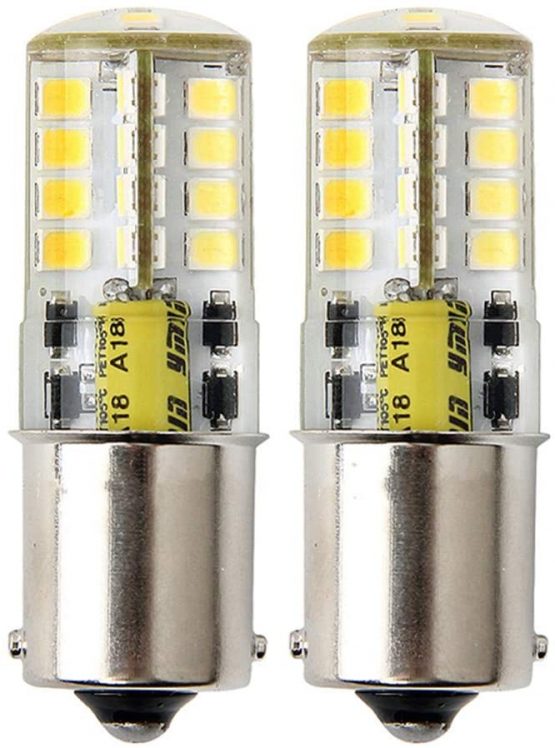 BA15S led bulb 12V AC/DC, 5 Watt White 6000K, 1156 1141 S8 Single Contact Base, Waterproof design For Boat, RV, Auto Car, Outdoor Landscape Lighting etc (Pack of 2)