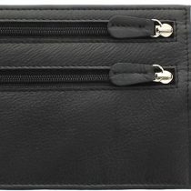 Genuine Leather Security Wallet Pouch with Belt Loop AC501 Black