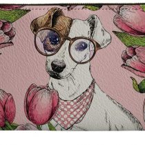 HUGS IDEA Long Wallet for Women Ladies Girls Goofy Jack Russell Terrier Dog Pattern Cute Zipper Around Purse