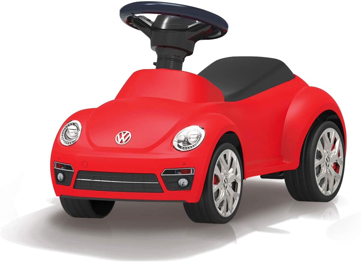 Jamara 460407 - Push Car VW Beetle Red - Tilt Prevention, Authentic Appearance, Horn On The Steering Wheel