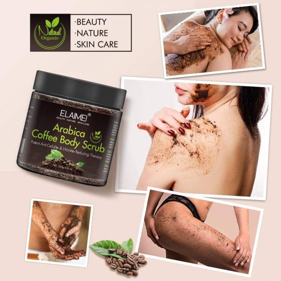 Natural Coffee Scrub with Organic Coffee Body Scrub, Best Acne, Anti Cellulite and Stretch Mark treatment, Spider Vein Therapy for Varicose Veins & Eczema - Image 2