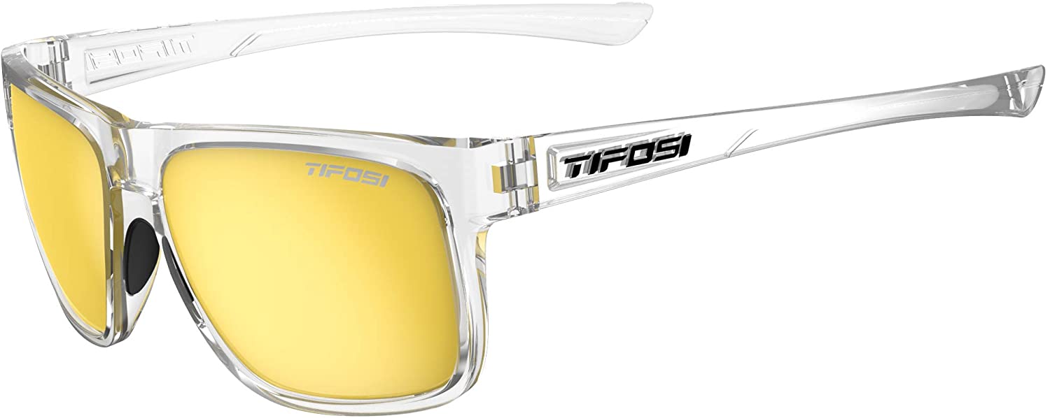Tifosi Sport Sunglasses Mens and Womens with Shatterproof UV Lens Protection, Crystal Clear/Smoke Yellow, M-XL - Image 3