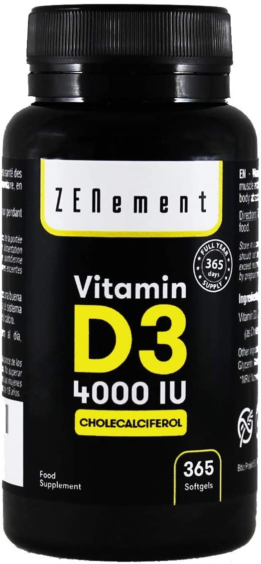 Vitamin D3, 4000 IU per softgel, 365 Softgels, 365 count (Pack of 1)