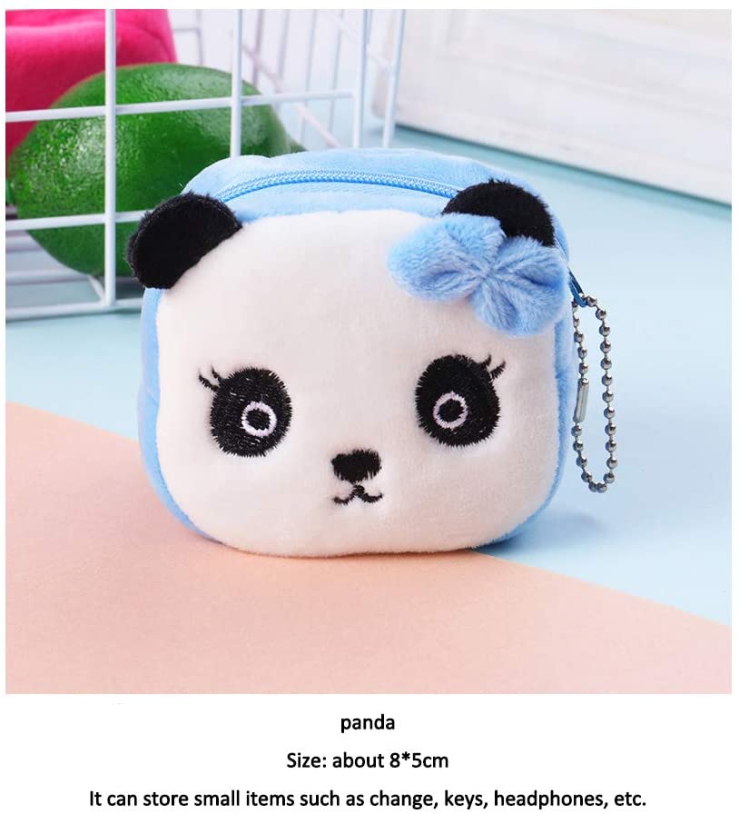 whatUneed Cartoon Plush Coin Purse,Cute Animals Coin Pouch Bag for Kids Coin Tray Wallet Key Holder Clutch Bags, Headphones - Image 4