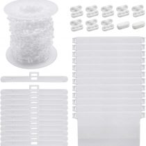 SelfTek Vertical Blind Accessories 12Pcs 89mm Vertical Blind Top Hangers,12Pcs Bottom Weights Slats,10M Bottom Chain and 10Pcs Chain Connector