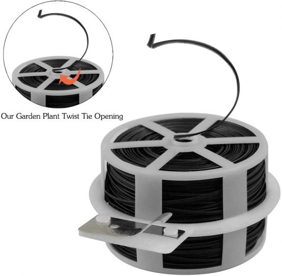 Shintop Garden Plant Ties, 328 Feet Twist Ties with Cutter, Garden Tie Wire for Gardening, Home, Office (Black) - Image 3
