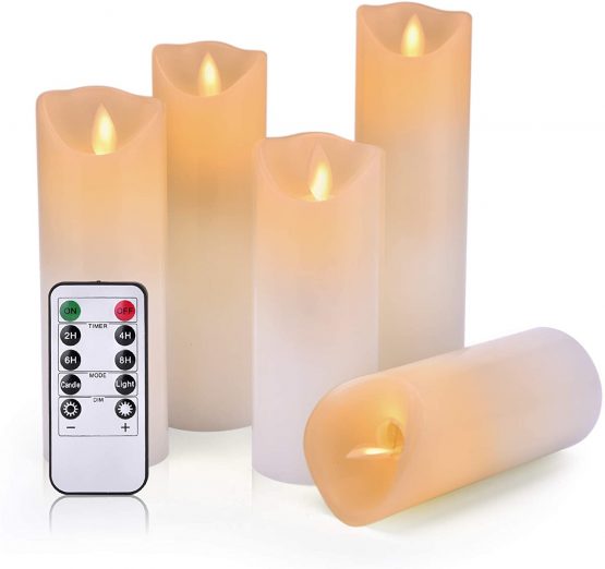 LED Candles Flameless Candles :H(5.5" 6" 6.5"7"8") Realistic Dancing Mood Candles and 10 Key Remote Control with 24 Hour Timer Function Gift Decoration Party(Ivory) - Image 2