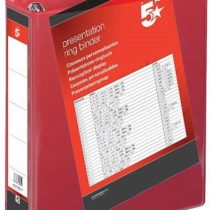 5 Star Presentation Ring Binder PVC 4 D-Ring 50mm Size A4 Red [Pack 10]