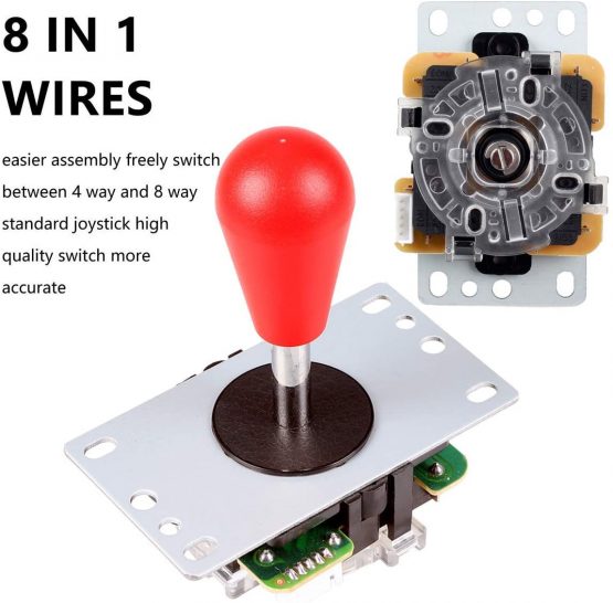EG STARTS 2 Player LED Arcade DIY Parts 2X USB Encoder + 2X Ellipse Oval Style Joystick + 20x LED Arcade Buttons for PC MAME Raspberry Pi Windows System (Green & Blue Kit) - Image 2