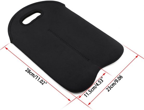 BTSKY 2 Pair Double-Bottle Insulated Neoprene Wine Champagne Bottle Tote Carrier Beer Water Cans Bottle Drinks Carrying Bag Black - Image 2