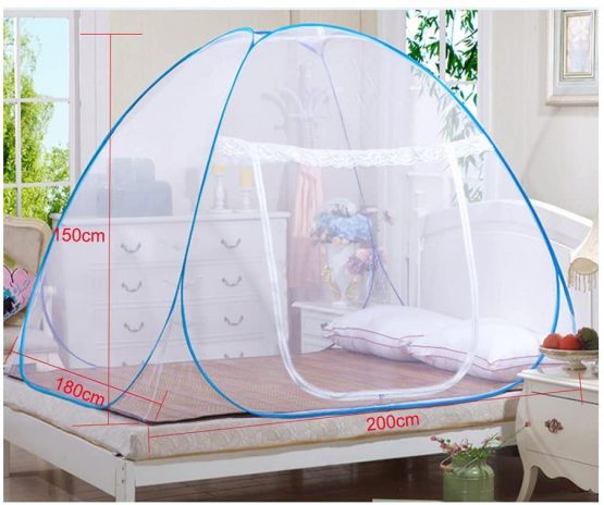 Mosquito Nets, Outdoor Mongolian Yurt Dome Net Free Installation and Folding Nets, Prevent Insect Pop Up Tent Curtains for Beds Bedroom (150*200*150cm, White) - Image 2