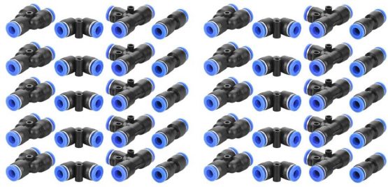 40 Pcs/Set 4 Shapes Air Push Quick Fittings 6 x 4 mm or 0.24 x 0.16 inch Quick Connect Push in to Connect Water Tube Fitting